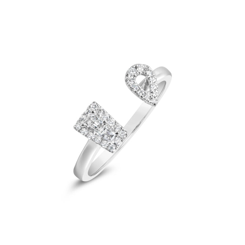 Toi Et Moi Trapezoid and Pear Diamond Ring