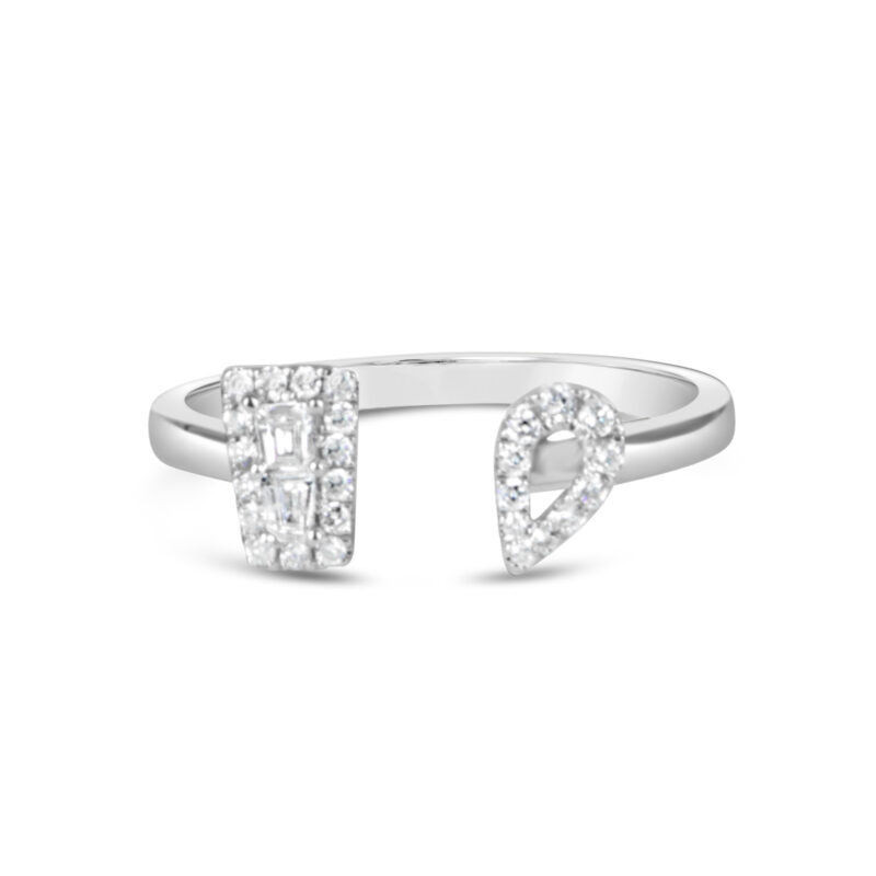 Toi Et Moi Trapezoid and Pear Diamond Ring