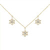 Triple Snowflake Diamond Necklace