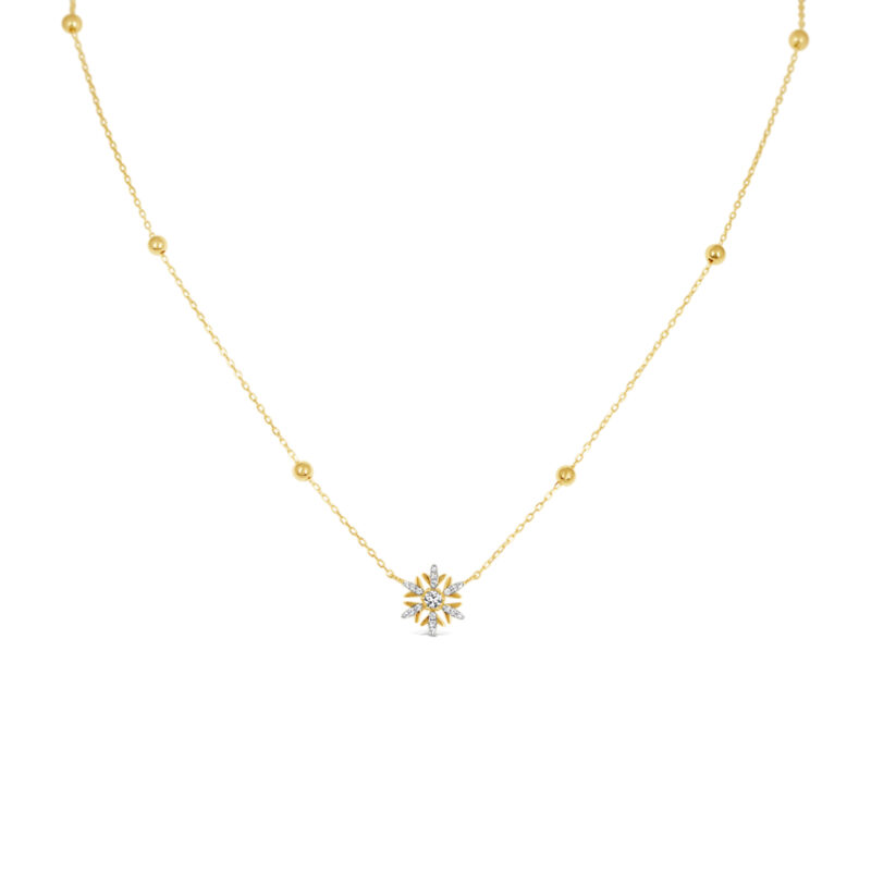 Snowflake Diamond with Ball Chain