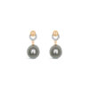 O Diamond with Japanese Akoya Pearl Earrings