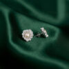 Exquisite Silver Pave Flower & Pearl Earrings – KN