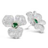 Exquisite Silver Pave Emerald Heart Earrings – KN