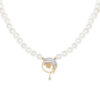 Virgo Zodiac Oval Pearl Necklace