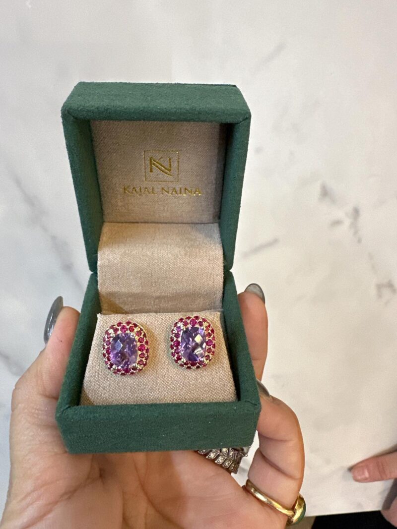 Amethyst Ruby Earrings