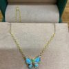 Hope Butterfly Necklace / Turquoise and Tsavorite