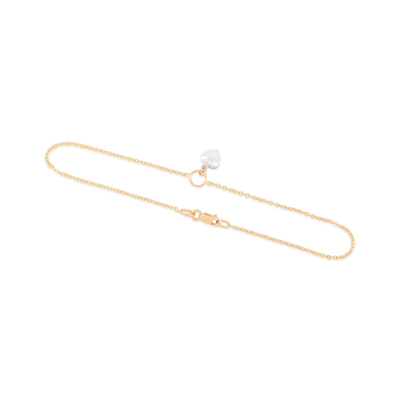 White Heart Anklet