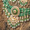 Zeenat Green Choker + Earring Polki Set C