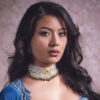 Zeenat Green Pearl Choker + Earring Polki Set B