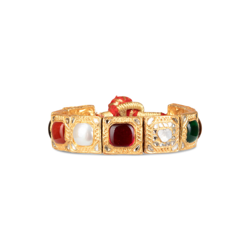 Zeenat Navratna Gold Polki Bracelet