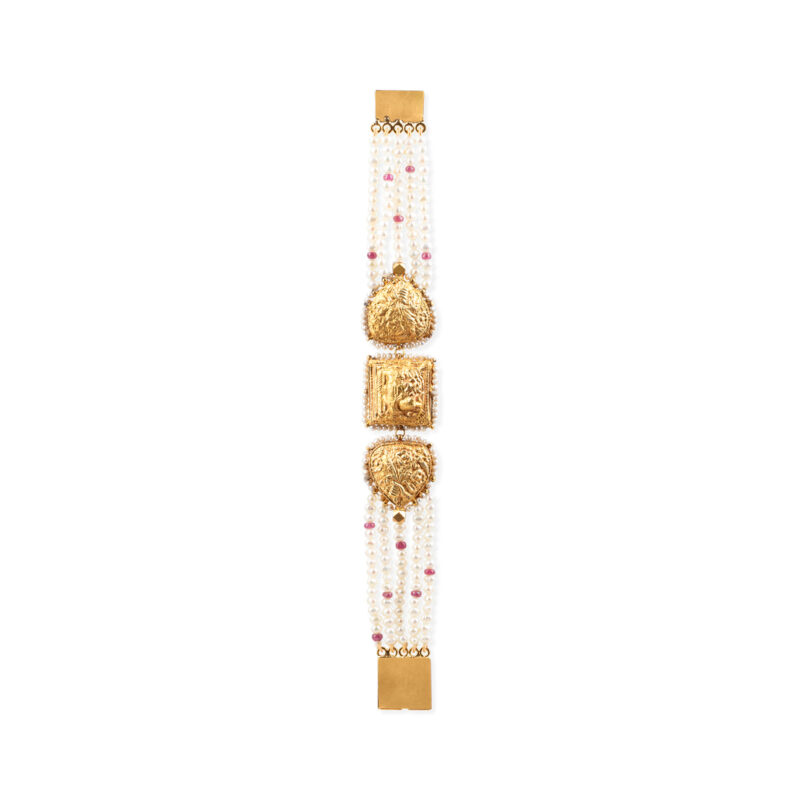 Zeenat Navratna Pearl Polki Bracelet