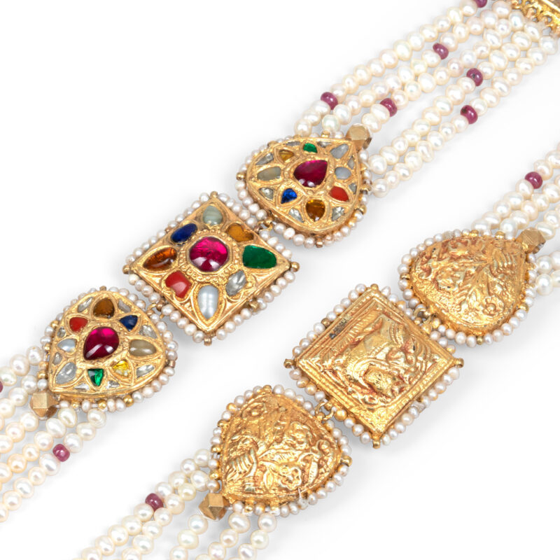 Zeenat Navratna Pearl Polki Bracelet