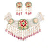 Zeenat Red Choker + Earring Polki Set A