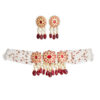 Zeenat Red Choker + Earring Polki Set B