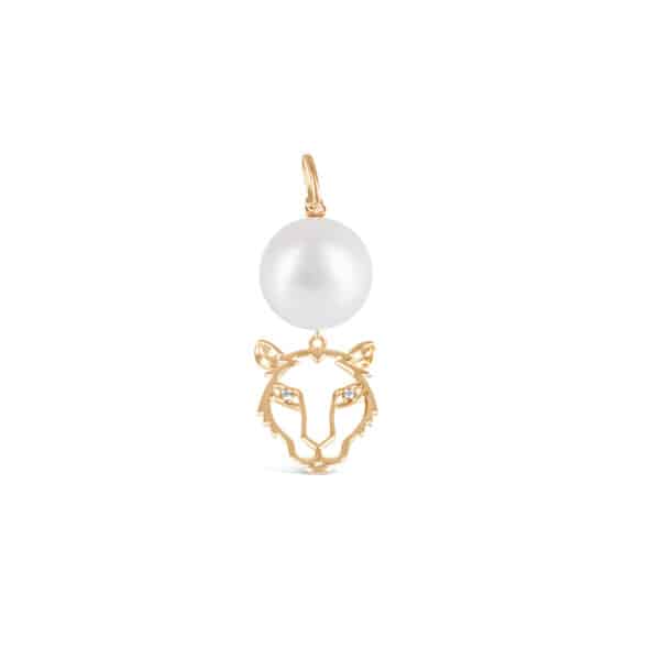 Lunar Zodiac Pearl Pendant - Tiger
