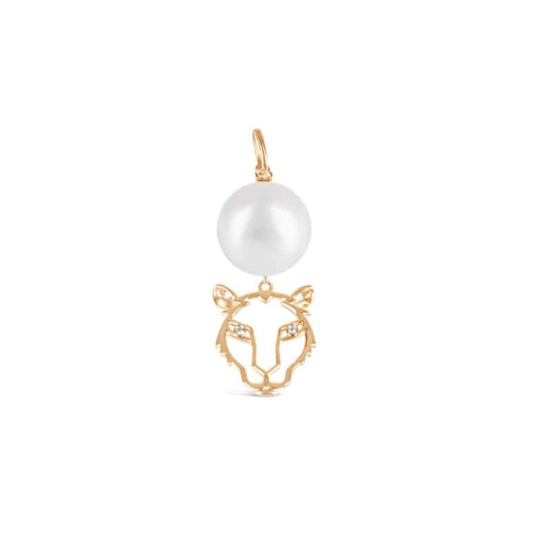 Lunar Zodiac Pearl Pendant - Tiger