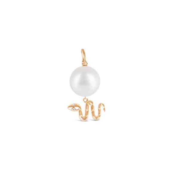 Lunar  Zodiac Pearl Pendant - Snake