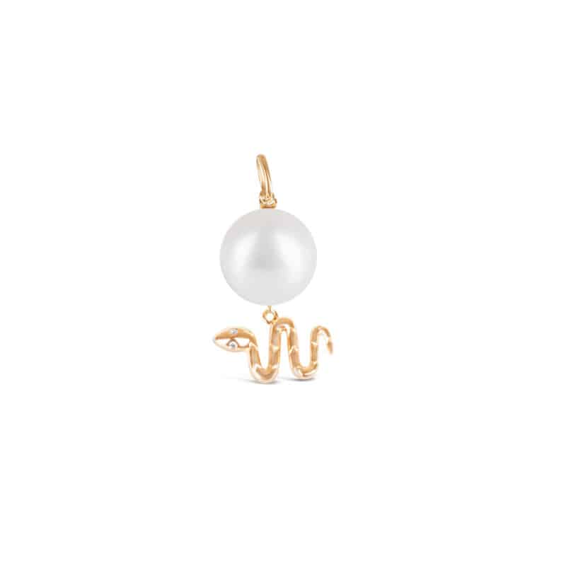 Lunar  Zodiac Pearl Pendant - Snake