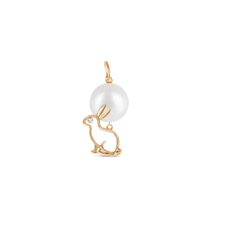 Lunar  Zodiac Pearl Pendant - Rabbit