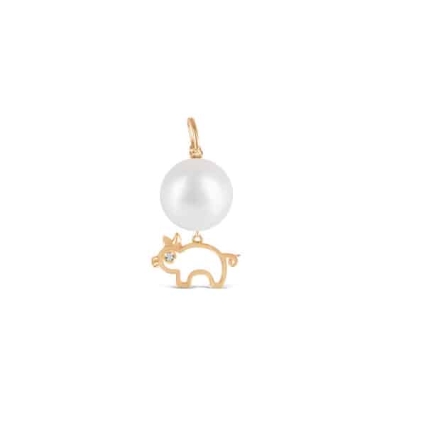Lunar  Zodiac Pearl Pendant - Pig