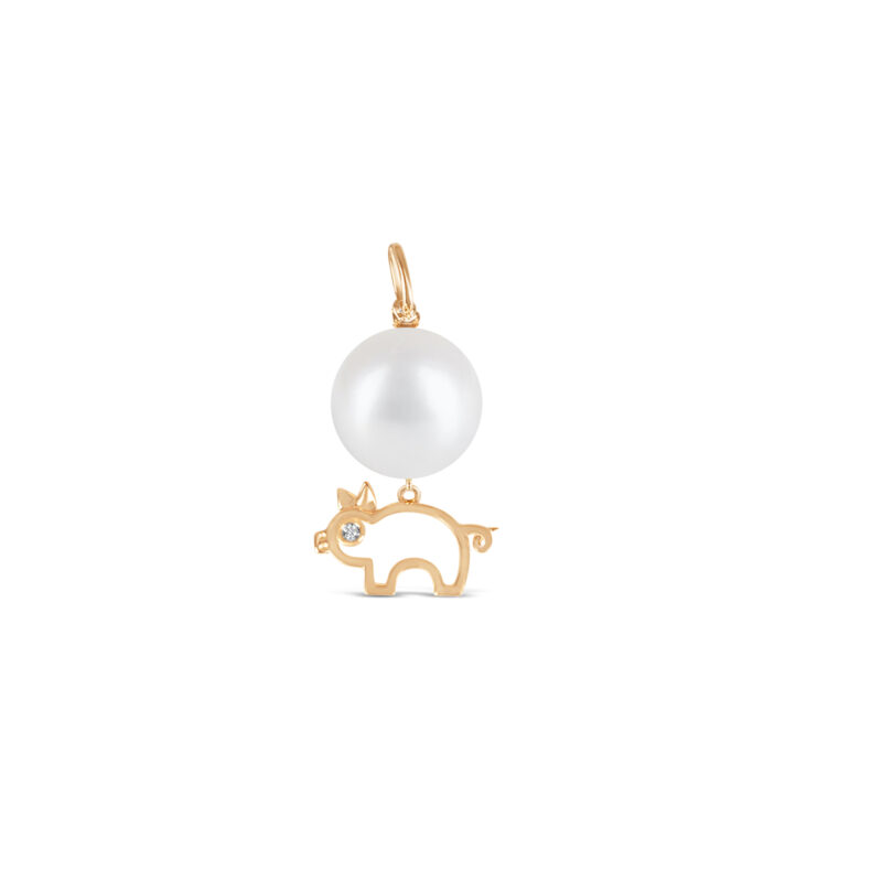Lunar  Zodiac Pearl Pendant - Pig