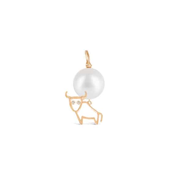 Lunar Zodiac Pearl Pendant - Ox