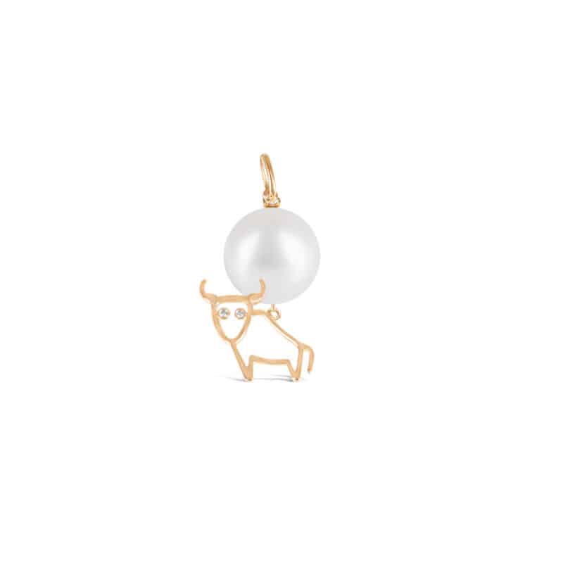 Lunar Zodiac Pearl Pendant - Ox