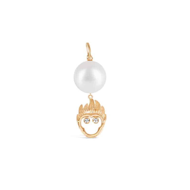 Lunar Zodiac Pearl Pendant - Monkey