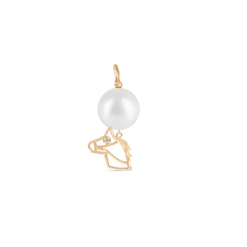 Lunar Zodiac Pearl Pendant - Horse