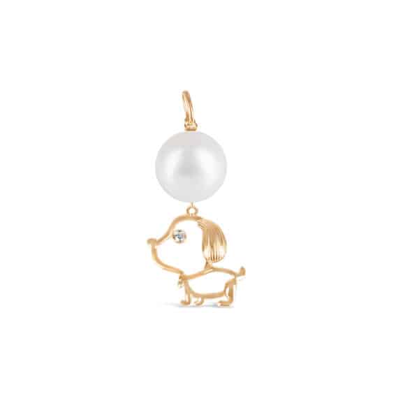 Lunar Zodiac Pearl Pendant - Dog