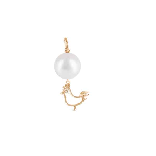 Lunar  Zodiac Pearl Pendant - Rooster