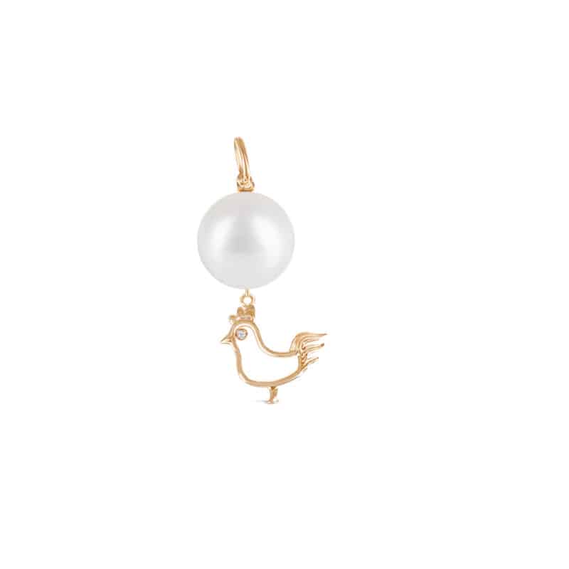Lunar  Zodiac Pearl Pendant - Rooster