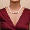 Marilyn Double Strand Round Pearl Necklace (Bow Clasp)