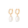 One Diamond Huggies with Pearl Drop