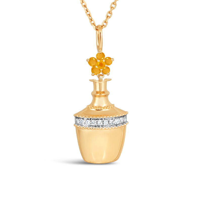 Orange Sapphire Kalash Pendant